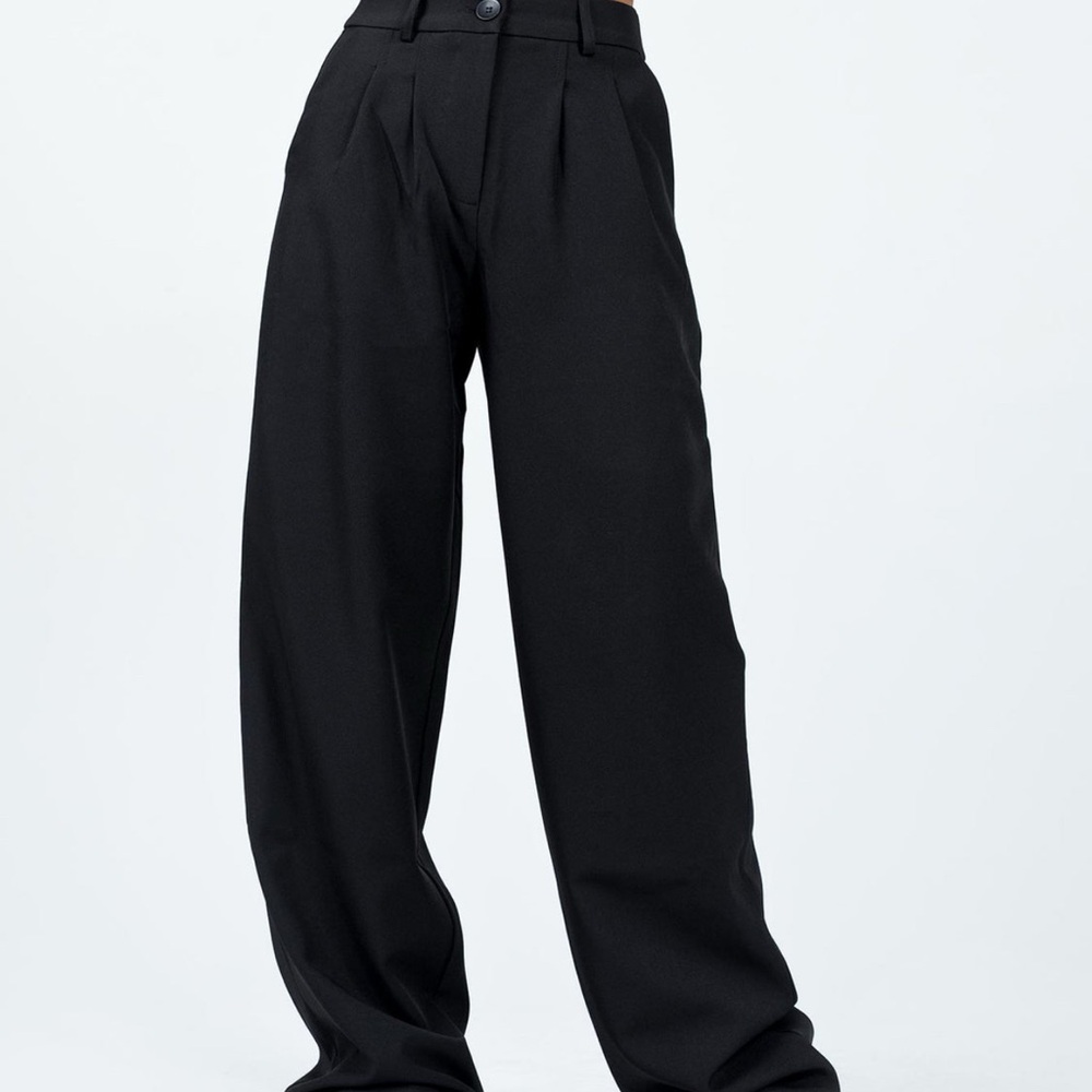Princess Polly Black Wide-Leg Trousers